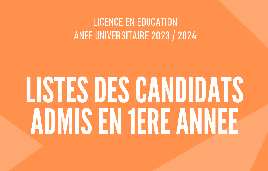 Listes Des Candidats Admis En 1ére Année