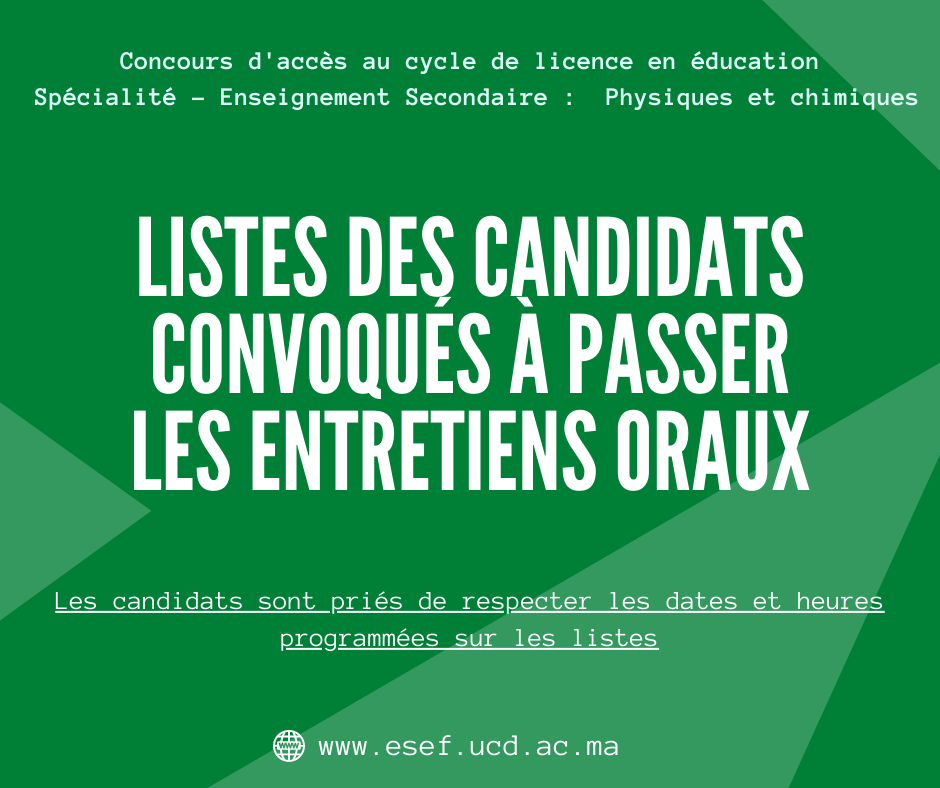Enseignement Secondaire : Scientifiques par Commission