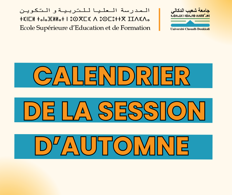 Calendrier de la session d’Automne