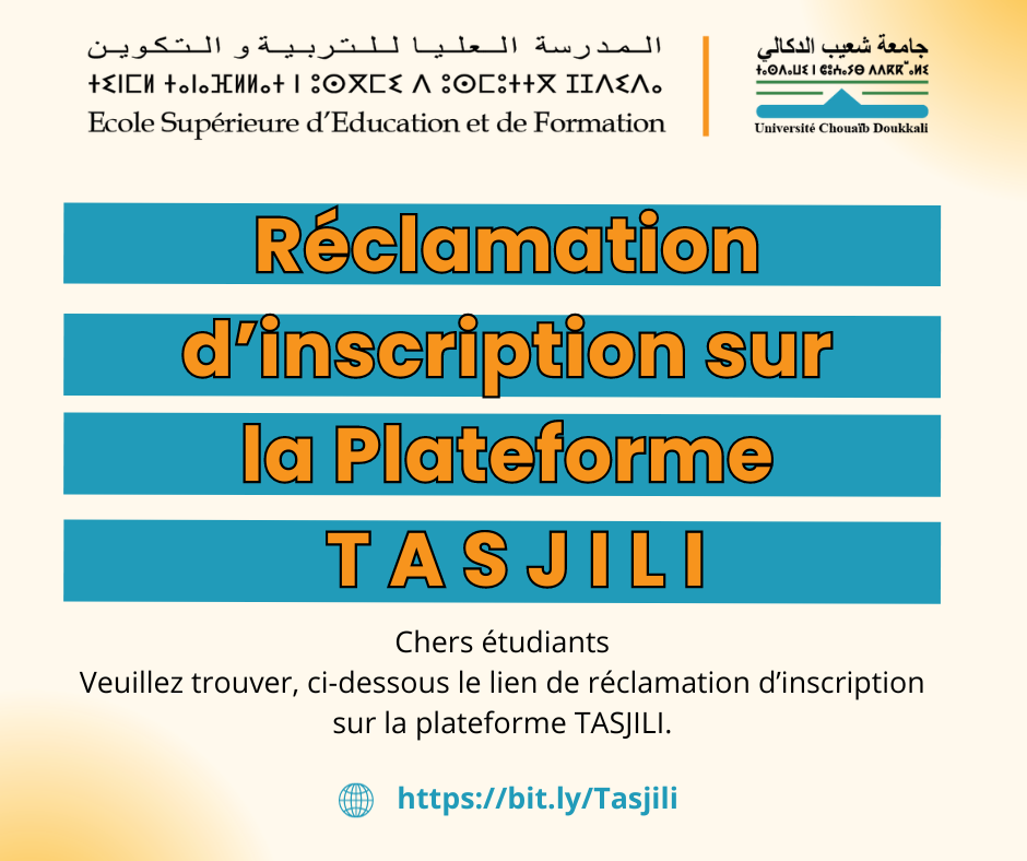 Réclamation d’inscription sur la plateforme TASJILI