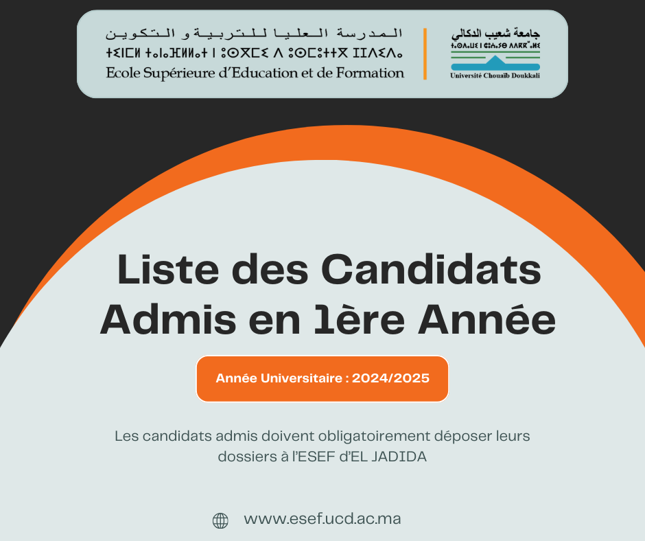 Listes des Candidats Admis en 1ère Année
