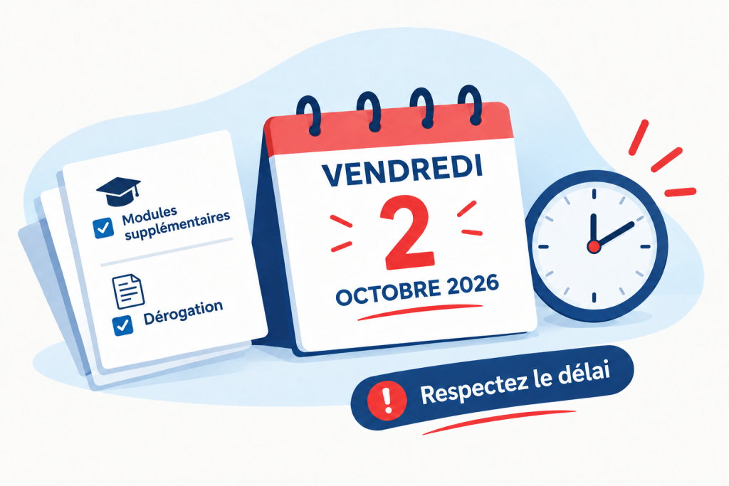 📢 Avis aux étudiants — Dépôt des demandes de modules supplémentaires et de dérogation